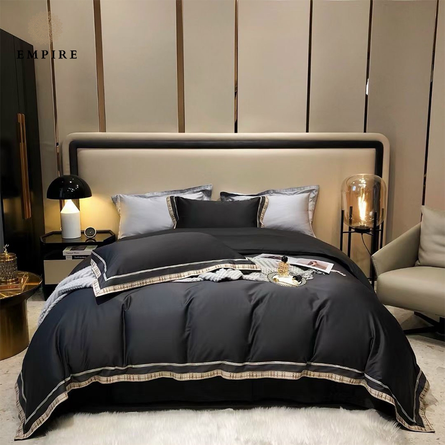 Bộ chăn ga 5 món Sateen 120s Empire cao cấp khách sạn bo chun drap giường - EMPIRE | Bedding & Decor