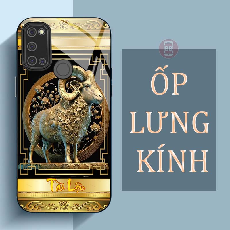 Ốp Lưng REALME 7I, REALME C17 Mặt Lưng Kính Cường Lực In Hình 12 con giáp Tài Lộc