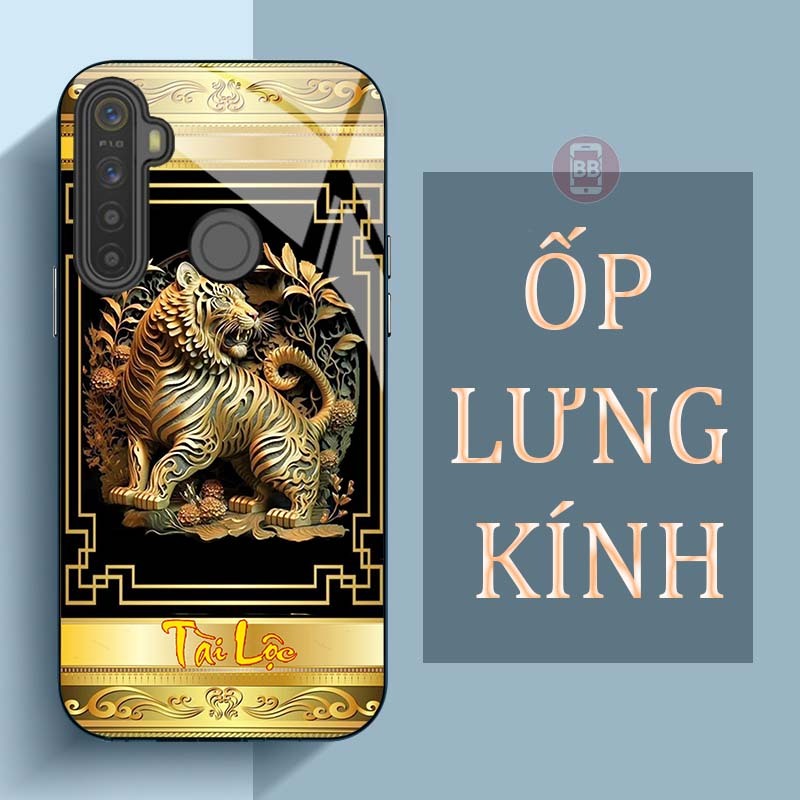 Ốp Lưng REALME Q, C3, 5, 5I, 5 PRO Mặt Lưng Kính Cường Lực In Hình 12 con giáp Tài Lộc