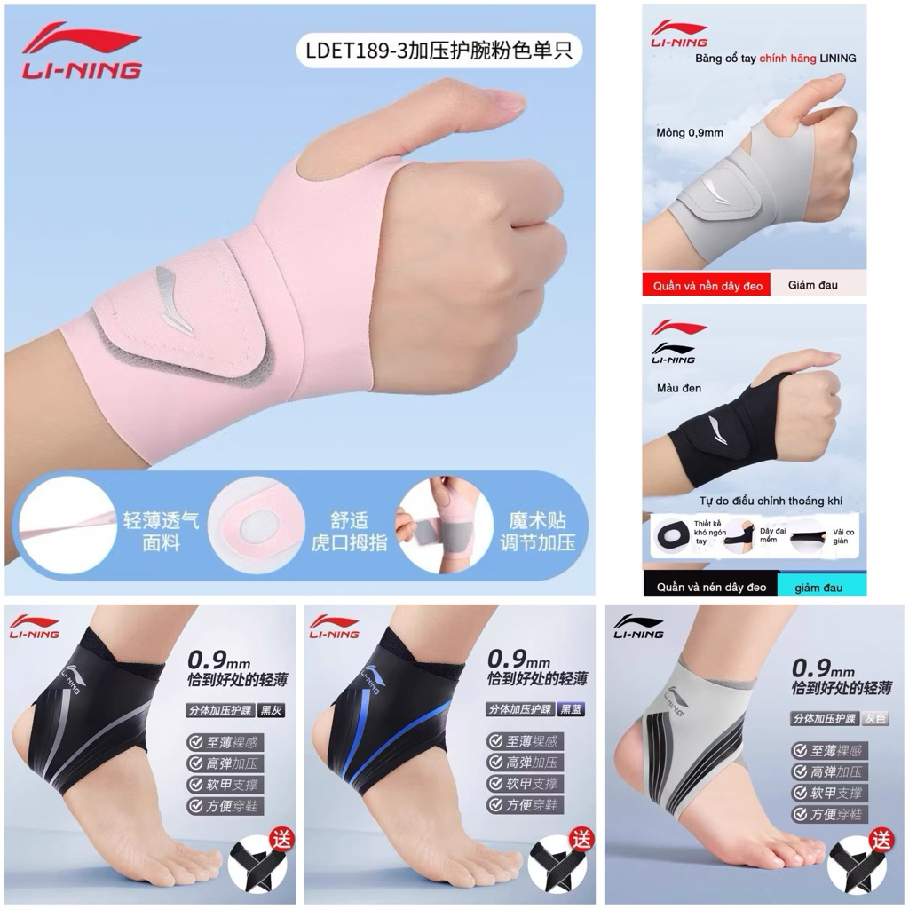 🔹 Băng Quấn Bảo Vệ Khớp Cổ Tay LI-NING | Dùng Chơi Thể Thao, Tập Gym