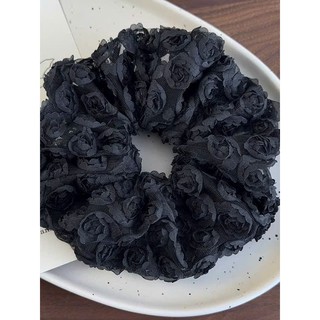 Buộc tóc scrunchies cho bé gái màu đen trắng