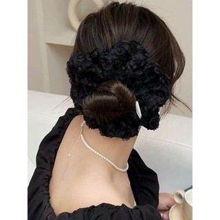 Buộc tóc scrunchies cho bé gái màu đen trắng