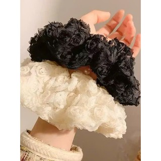 Buộc tóc scrunchies cho bé gái màu đen trắng