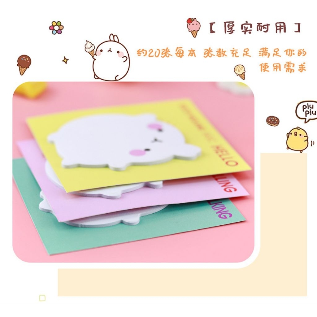Combo 4 xấp Giấy note ghi chú molang cute
