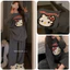 Set Bộ Nỉ Hello Kitty Thêu Xù Màu Xám. Bộ Đồ Nữ Dài Tay From Rộng Dễ Thương Phong Cách Hàn Quốc Ulzzang