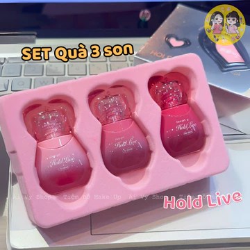 Set 3 Son Kem HOLD LIVE Cute Ode Lip Glaze HL777 - HoldLive set quà tặng son bóng, son kem bùn mịn