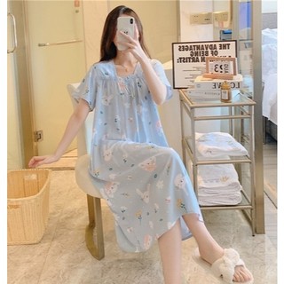 [XẢ KHO GIÁ SỐC] Váy đầm ngủ ngắn tay mặc nhà hàng ngày, chất vải Cotton lụa tự nhiên mềm mại thoáng mát mã VAV0366