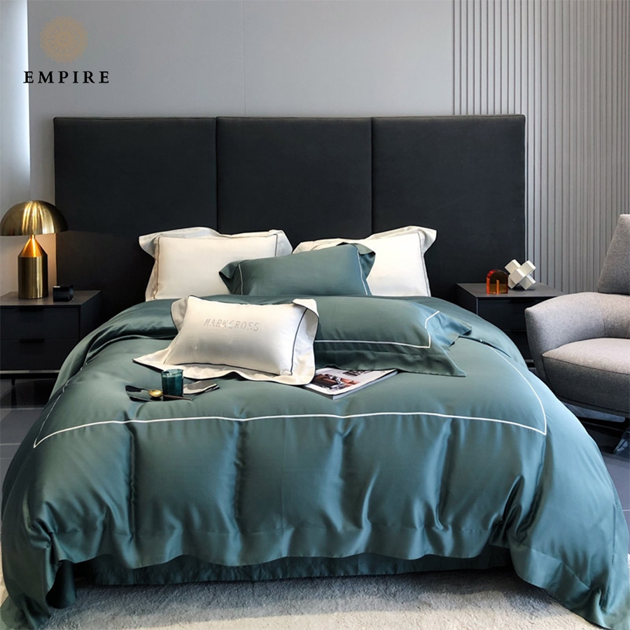 Bộ chăn ga gối set 5 món tencel 120s mềm mịn EMPIRE cao cấp mang vẻ đẹp sang trọng bu chun drap ga