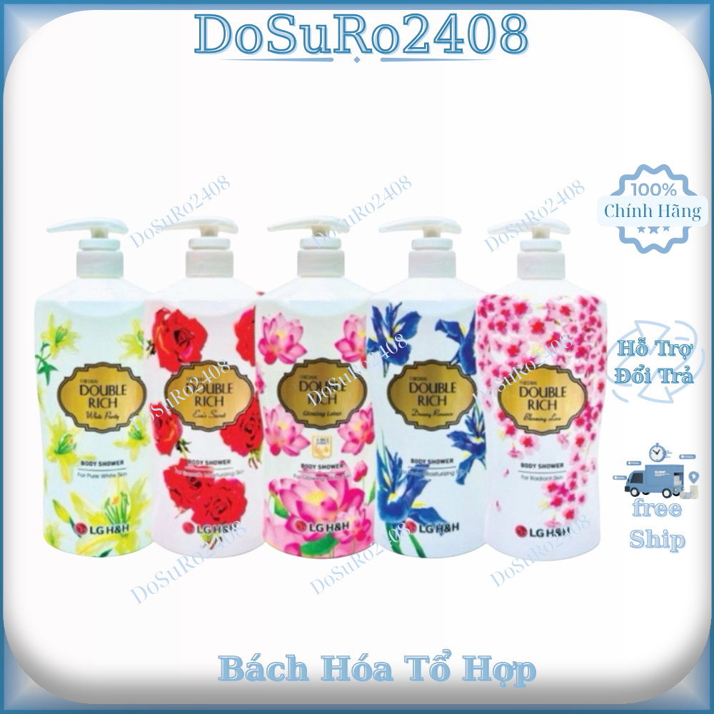 Sữa Tắm Double Rich Cân Bằng Ẩm Hương Hoa Hồng 800g Body Shower Eva's Secret