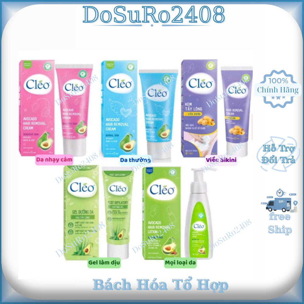 Kem Tẩy Lông Cho Da Nhạy Cảm Cleo Avocado Hair Removal Cream Sensitive Skin 50g/90g
