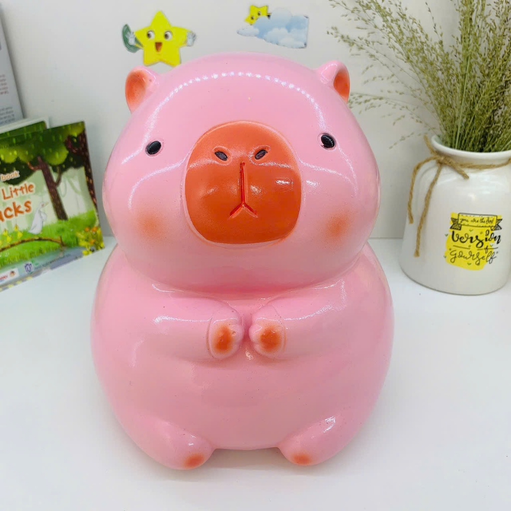[Mua1 tặng 1 nhỏ]Heo đất lợn đất tiết kiệm Chuột Capybara size to lỗ tròn-ống tiêt kiệm trang tríLĐ2