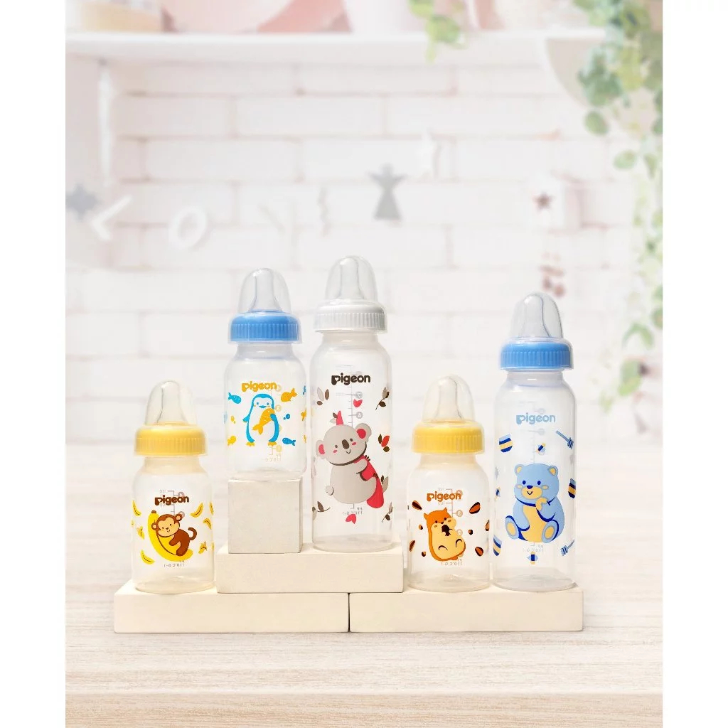 [MẦU MỚ I] Bình sữa Pigeon PP Tiêu chuẩn Cổ Hẹp nhiều Hoạ Tiết 120ml -240ml núm mềm5
