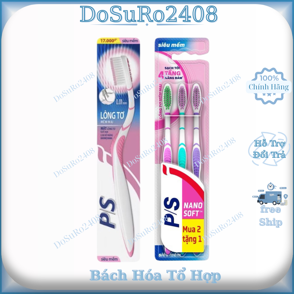 Bộ 3 Bàn Chải Đánh Răng P/S Lông Tơ Mềm Mại Siêu Mềm