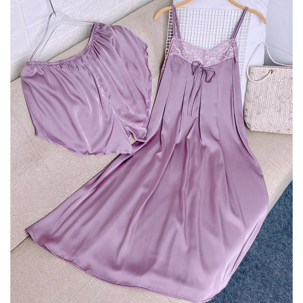 N134 Bigsize (60Kg - 90Kg) Set Đầm Ngủ Nữ Chất Vải Lụa Latin Cao