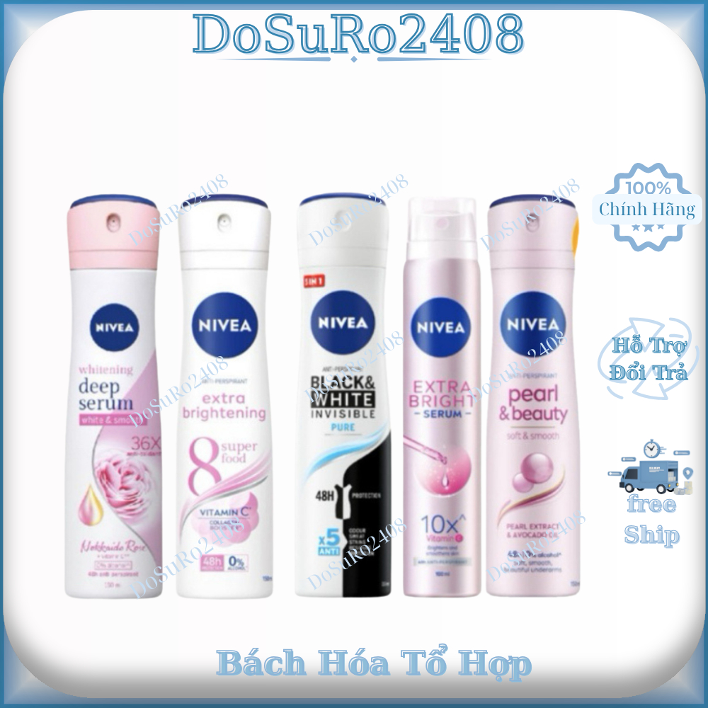 Xịt Ngăn Mùi NIVEA NGỌC TRAI SÁNG DA 150ML