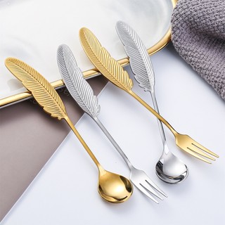 Muỗng Nĩa Lông Vũ Inox 304  Nâng Tầm Gu Thưởng Thức Cà Phê Của Bạn  #dodungnhabep