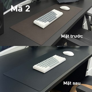 Pad Chuột Cỡ Lớn Da PU 2 Mặt Màu Cafe/Đen - Chống Nước 100% - Chống Xước - Chống Bụi