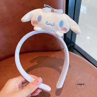 Cài Tóc Cinnamoroll Cute LINDO, Băng Đô Dễ Thương, Lông Nhung Mềm Mại, Kiểu dáng Đa Dạng