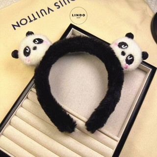 Cài Tóc Gấu Trúc Cute LINDO, Băng Đô Dễ Thương, Lông Nhung Mềm Mại, Kiểu dáng Đa Dạng