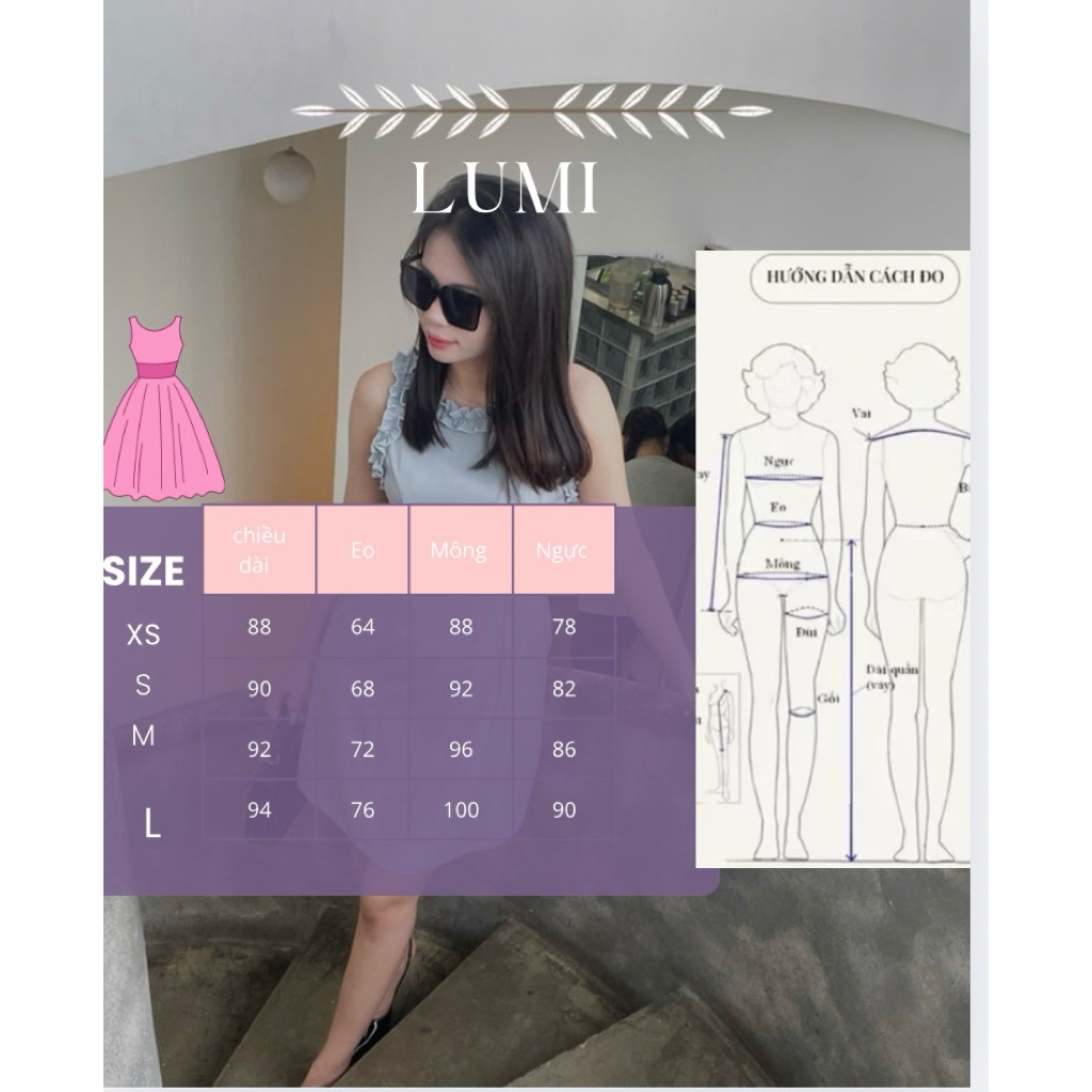(Mới) LUMI – Đầm công sở nữ thiết kế sát nách cổ bèo dáng suông vải chéo Hàn, thanh lịch nhẹ nhàng