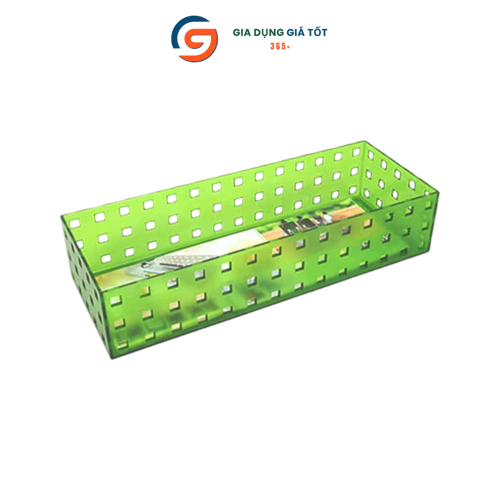 Khay nhựa trong suốt đựng đồ đa năng 28cm - khay nhựa đựng bàn học, trang điểm, văn phòng
