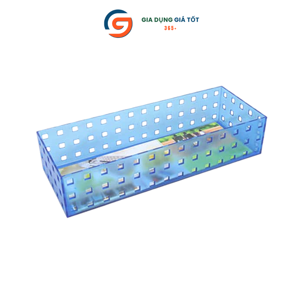 Khay nhựa trong suốt đựng đồ đa năng 28cm - khay nhựa đựng bàn học, trang điểm, văn phòng
