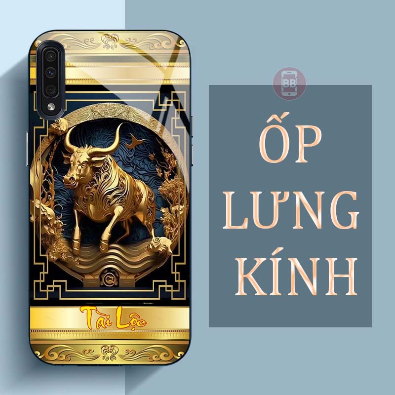 Ốp Lưng SAMSUNG A30S, A50, A50S, A70, A7 2018 Mặt Lưng Kính Cường Lực In Hình 12 con giáp Tài Lộc