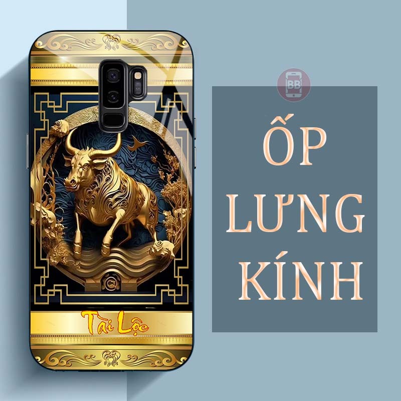 Ốp Lưng SAMSUNG S9, S9+ Mặt Lưng Kính Cường Lực In Hình 12 con giáp Tài Lộc