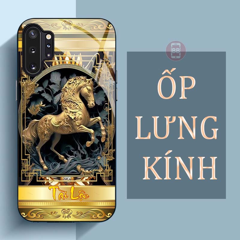 Ốp Lưng SAMSUNG NOTE 10, NOTE 10+ Mặt Lưng Kính Cường Lực In Hình 12 con giáp Tài Lộc