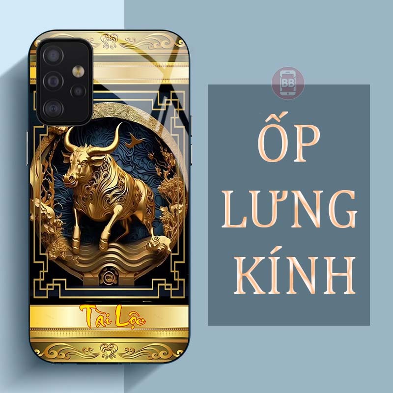 Ốp Lưng SAMSUNG A32 4G, A32 5G, A52, A52S 5G, A72 Mặt Lưng Kính Cường Lực In Hình 12 con giáp Tài Lộc