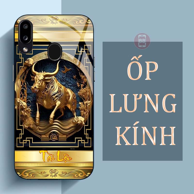 Ốp Lưng SAMSUNG M20, A20, A30 Mặt Lưng Kính Cường Lực In Hình 12 con giáp Tài Lộc