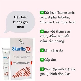 Skarfix - TX Cream FIXDERMA  15g - Kem Hỗ Trợ Mờ Thâm, Nám, Tàn Nhang