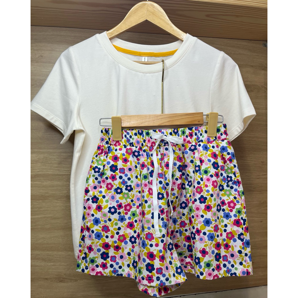 LUMI - Set đồ bộ nữ mặc nhà mùa hè, áo thun cotton phối quần đùi vải co giãn thoải mái thoáng mát