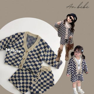 𝑯𝒂̀𝒏𝒈 𝑸𝑪𝑪𝑪 x 𝑻𝒊𝒏𝒕𝒊𝒏 | CARO SET - Bộ Len Caro Phong Cách Hàn Quốc Cho Bé Chất Đẹp