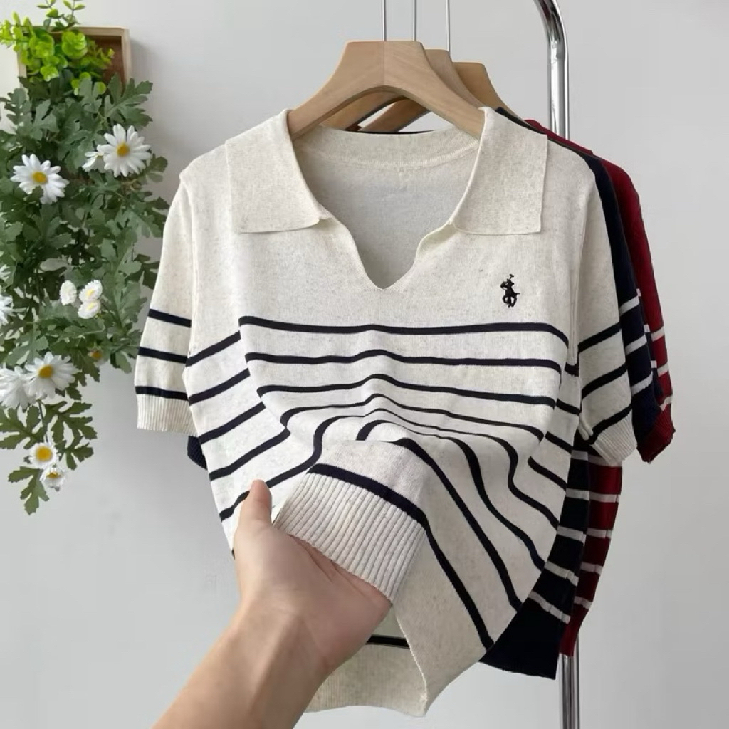 [Hàng mới] Áo len MTG thêu ngựa cổ V A020