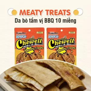 Cốt lết da bò cho chó - Snack Da bò tẩm vị BBQ 10 miếng Doggyman