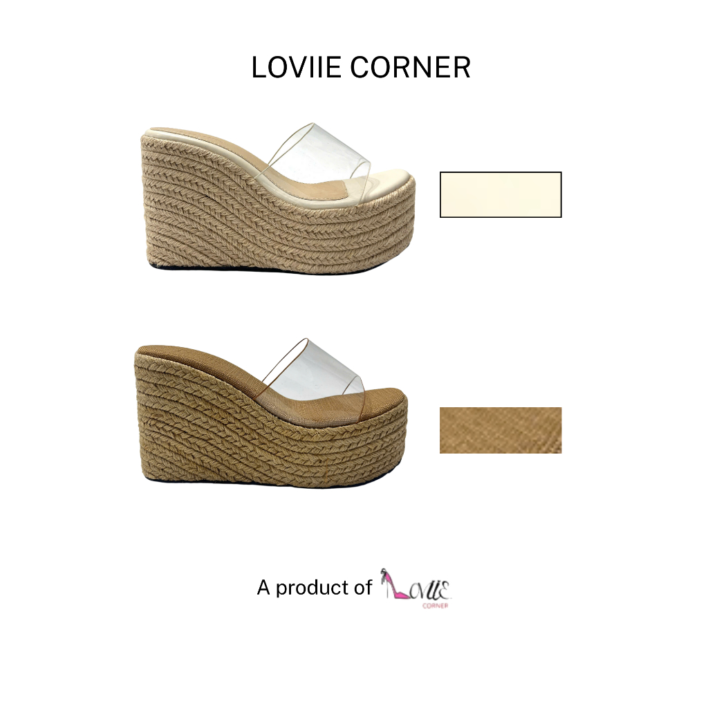 LOVIIECORNER - FORM BÉ - DÉP THỜI TRANG QUAI NGANG MICA TRONG - DÉP CỐI 8CM D250353- HDG2602 / 10CM - D240201 - VAX2601