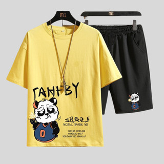 (TĐồ Bộ Thể Thao Nam Tập GYM Vận Động Thể Thao Vải Thun Thoáng Mát In Gấu TANBY C