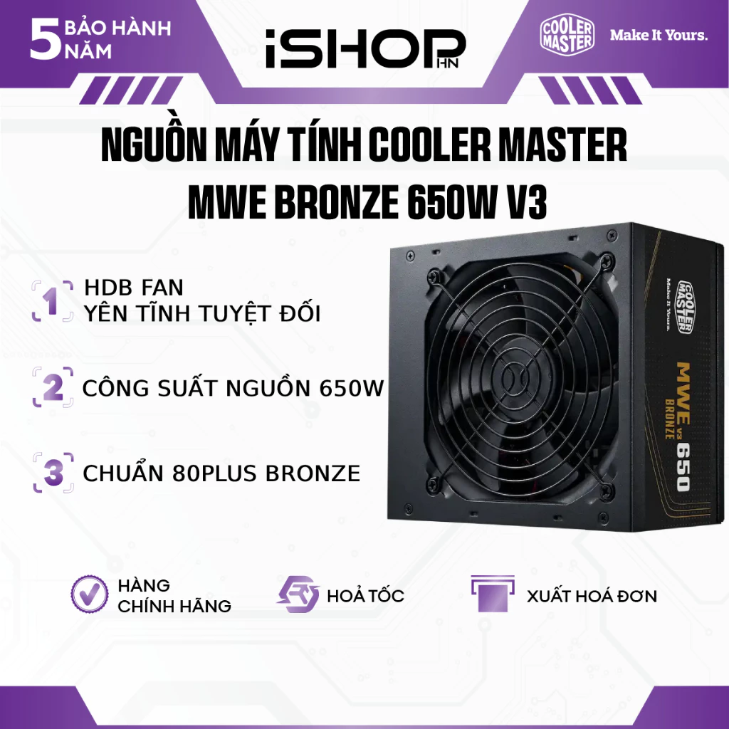 Nguồn Cooler Master MWE Bronze 650W