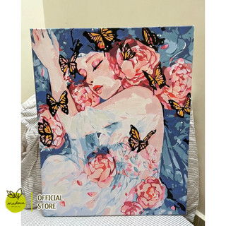 [HỎA TỐC] Tranh tô màu theo số ĐÊM TRĂNG TRÒN kích thước 40x50cm đã căng khung đầy đủ phụ kiện T1922