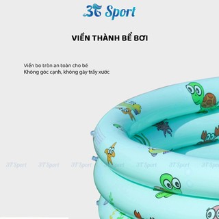 Hồ bơi phao Intime cho bé 3 tầng họa tiết biển chống trượt nhựa PVC không mùi bền đẹp  HBTR-YT