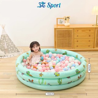 Hồ bơi phao Intime cho bé 3 tầng họa tiết biển chống trượt nhựa PVC không mùi bền đẹp  HBTR-YT