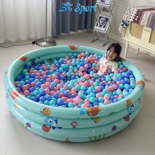 Hồ bơi phao Intime cho bé 3 tầng họa tiết biển chống trượt nhựa PVC không mùi bền đẹp  HBTR-YT