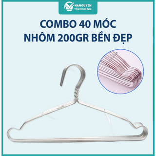 Combo 40 móc nhôm treo quần áo 200gr (L = 40cm) bền nhẹ tiện lợi dễ sử dụng