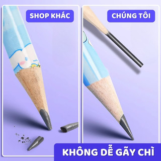 Bút Chì Có Tẩy Đáng Yêu - Bút Chì Gỗ Nét Mịn, Dễ Cầm, Phù Hợp Cho Học Sinh Luyện Viết, Vẽ Tranh