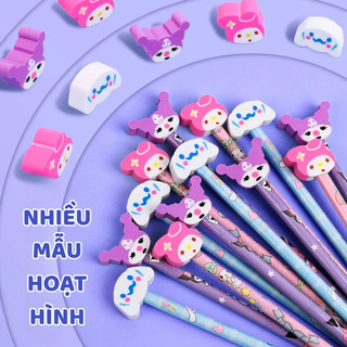 Bút Chì Có Tẩy Đáng Yêu - Bút Chì Gỗ Nét Mịn, Dễ Cầm, Phù Hợp Cho Học Sinh Luyện Viết, Vẽ Tranh