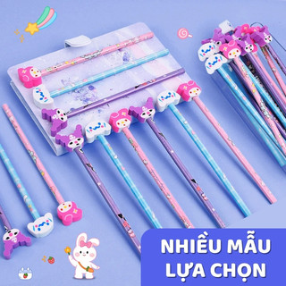 Bút Chì Có Tẩy Đáng Yêu - Bút Chì Gỗ Nét Mịn, Dễ Cầm, Phù Hợp Cho Học Sinh Luyện Viết, Vẽ Tranh