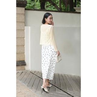 Áo khoác nư thun mỏng cardigan mềm cổ nơ buộc VIEN TRAN V65O25Q013