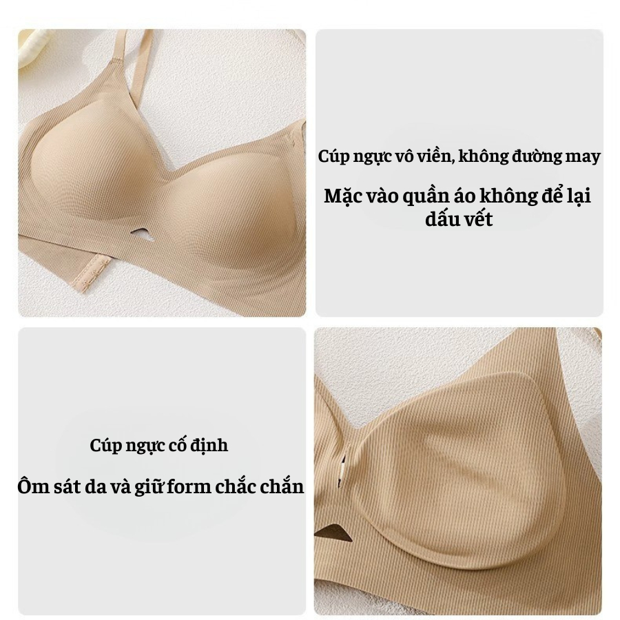 Áo Lót Nữ Không Gọng Đúc Su Đường Viền Mỏng Đệm Dày 3cm Mút Giọt Nước DORIS 0021