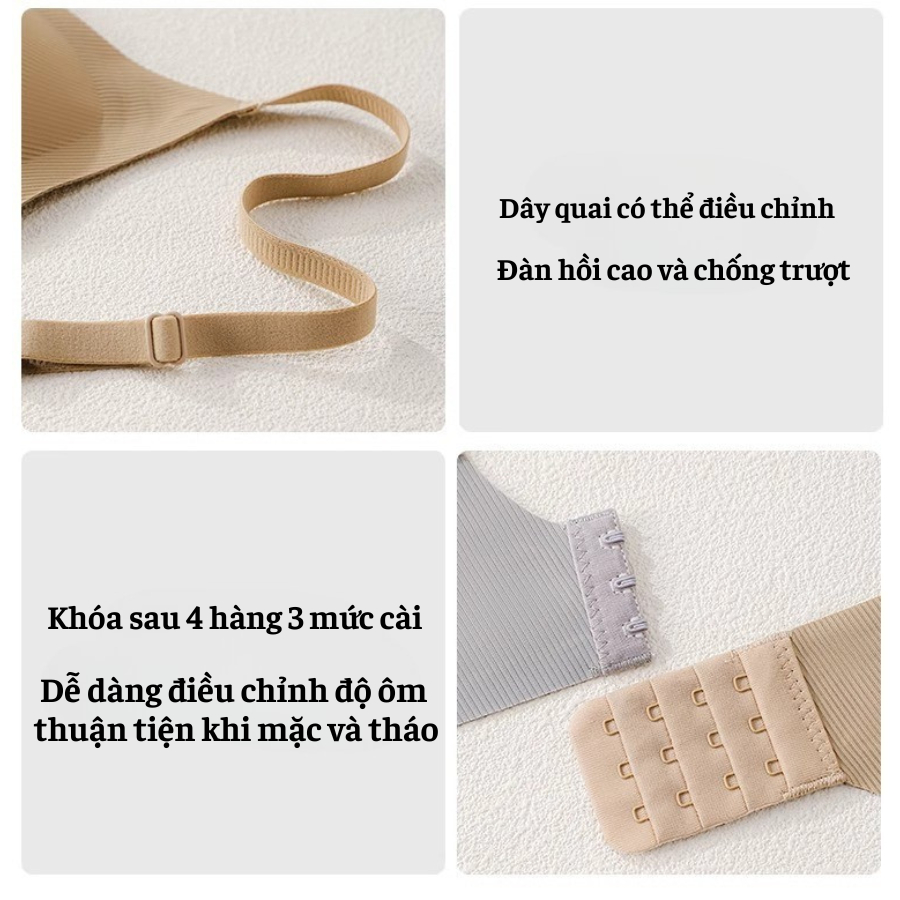 Áo Lót Nữ Không Gọng Đúc Su Đường Viền Mỏng Đệm Dày 3cm Mút Giọt Nước DORIS 0021